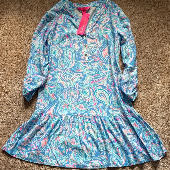 Lilly Pulitzer Dresses & Skirts - Lilly Pulitzer Charlee Tunic Zanzibar Blue and Pink Tunic Dress Fish KISS